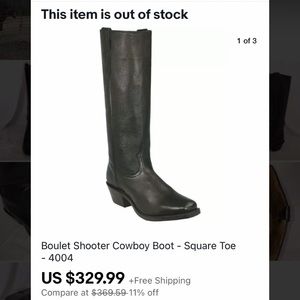 Boulet shooter cowboy boots Men’s size 9